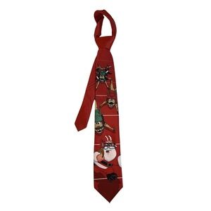 Holiday Traditions Santa Football Tie Red Hallmark MMGI Novelty Christmas